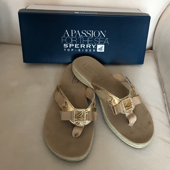 sperry gold sandals